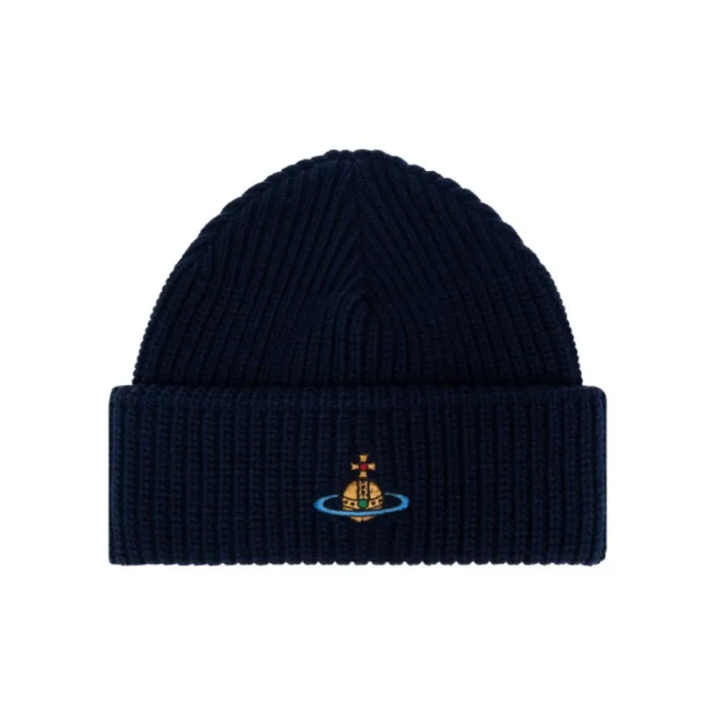 Vivienne Westwood Orb Embroidered Knitted Beanie-0