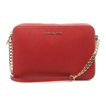 MICHAEL KORS Jet Set Calfskin Shoulder Bag Crossbody Bag Large Size Women's Red
