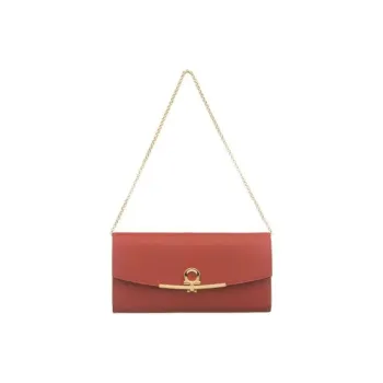 FERRAGAMO Leather Shoulder Bag Women's Maple Leaf Red