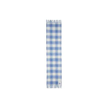 Burberry Cashmere Knit Scarves Women's Blue/White