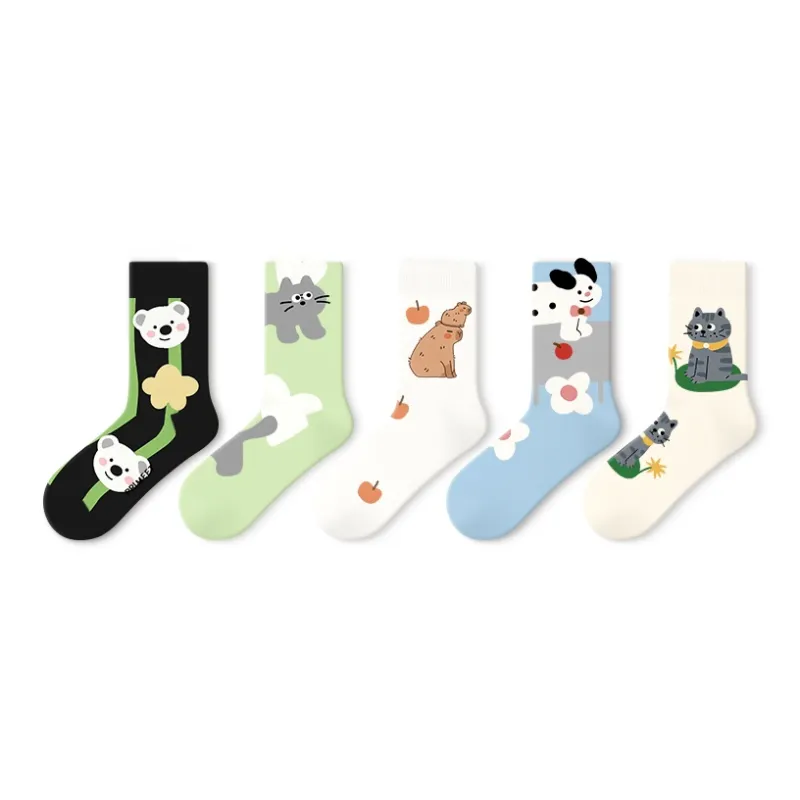 Primeet Mid Calf Socks Fall And Winter Women's 5 Pack-9