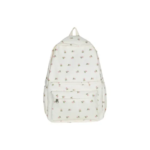 Parker Bear Twill Canvas Backpack Women's Ecru/Pink/Blue