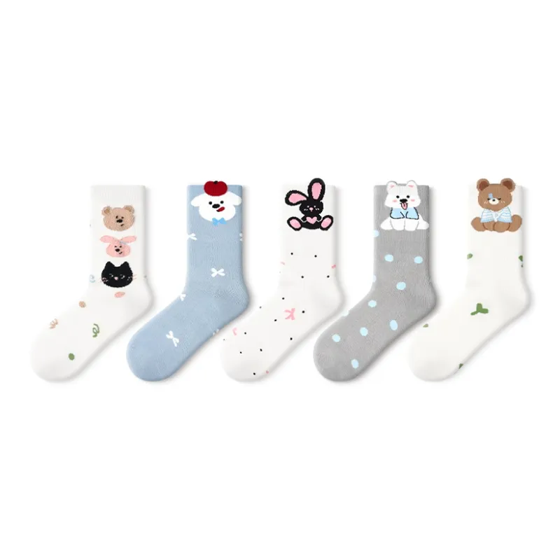 Primeet Mid Calf Socks Fall And Winter Women's 5 Pack-0