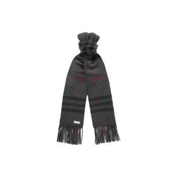 Burberry Cashmere Knit Scarves Men's Charcoal Gray