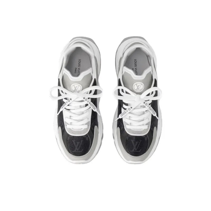 LOUIS VUITTON Run 55 Low Top Casual Shoes Women's Black Gray-3