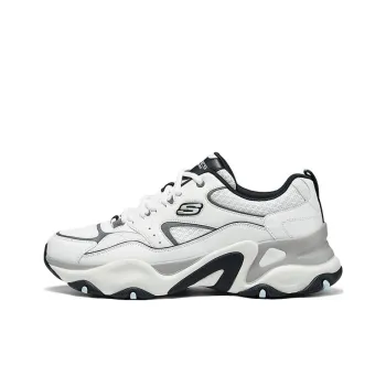 Skechers D'LITES 5.0 Anti Slip Wear Resistant Low Top Chunky Sneakers Men's Gray White