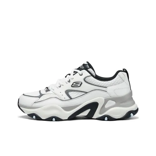 Skechers D'LITES 5.0 Anti Slip Wear Resistant Low Top Chunky Sneakers Men's Gray White