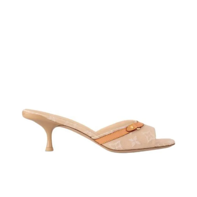 LOUIS VUITTON Revival Slide Slippers 5.5cm Women's Beige-1