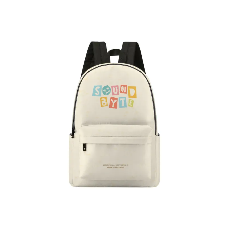 Soundbyte × ONRF Collaboration Polyester Students Backpack Laptop Bag Regular Unisex White-0