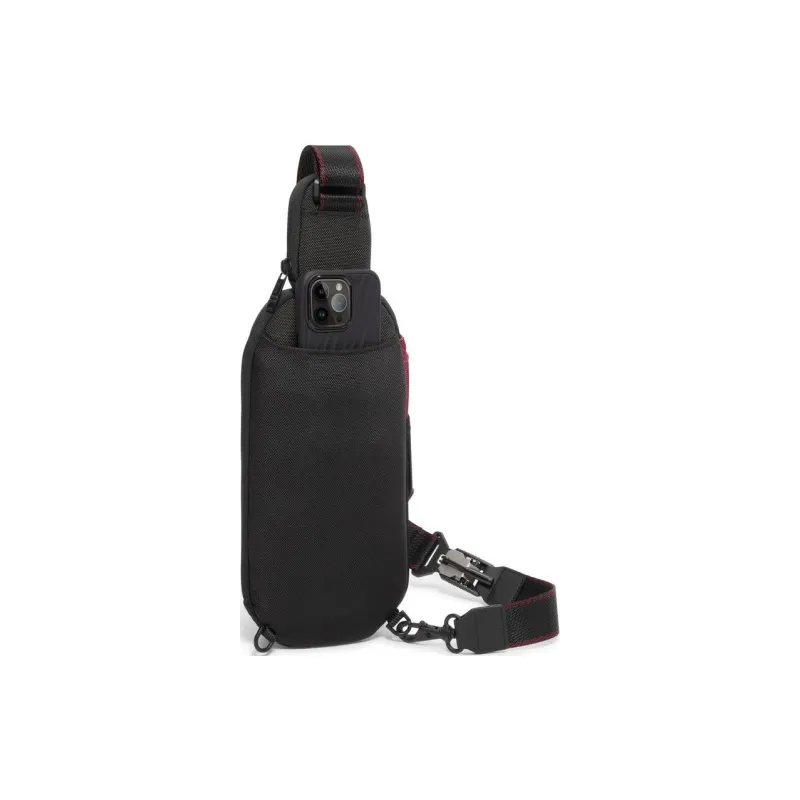 TUMI Alpha Bravo Fabric One Shoulder Crossbody Sling Bags Men's Black & Red-3