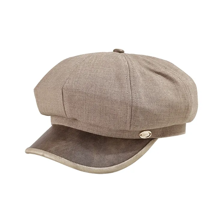 STUFFER Cotton Linen Blend PU Berets Unisex-2