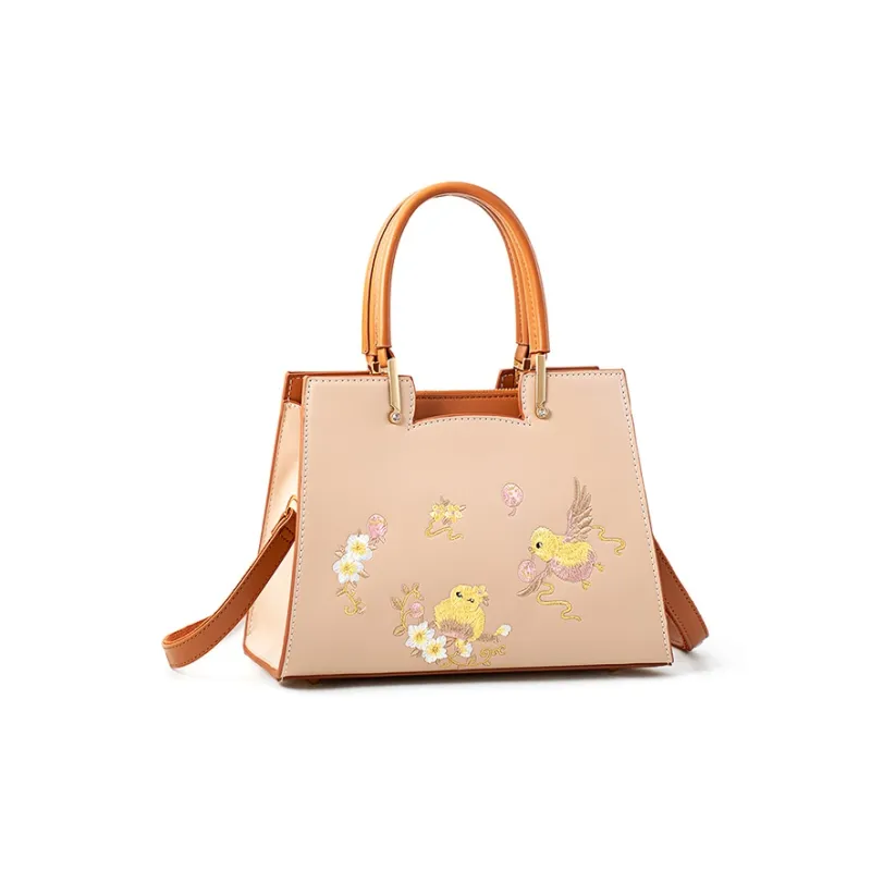 Vigno Synthetic Leather Handbag One Shoulder Crossbody Regular Women's Apricot-1