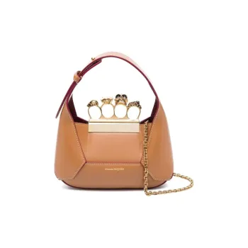 Alexander McQueen Calfskin One Shoulder Handbag Mini Women's Brown
