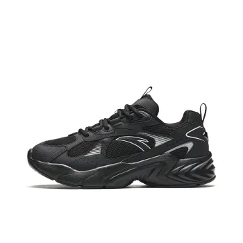 Anta Running Collection Non-slip Wear-resistant Shock Absorption Low-Top Casual Running Shoes Men's Black Silver