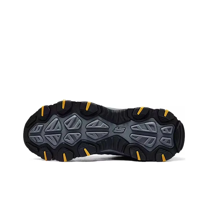 Skechers OUTDOOR MENS Supportive And Elastic Mid Top Hiking Shoes Men's Dark Gray Yellow-4