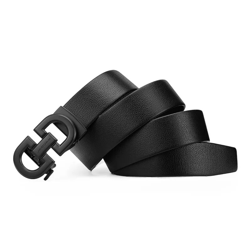 JAGUAR Advanced Cut Out Automatic Buckle For Everyday Work Cow Leather Leather Belts Men's Black Width  3.5cm-2