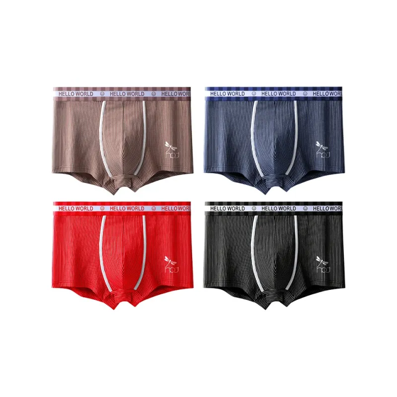 RED DRAGONFLY Cotton Panties Men's 4 Piece Gift Box Sets-11
