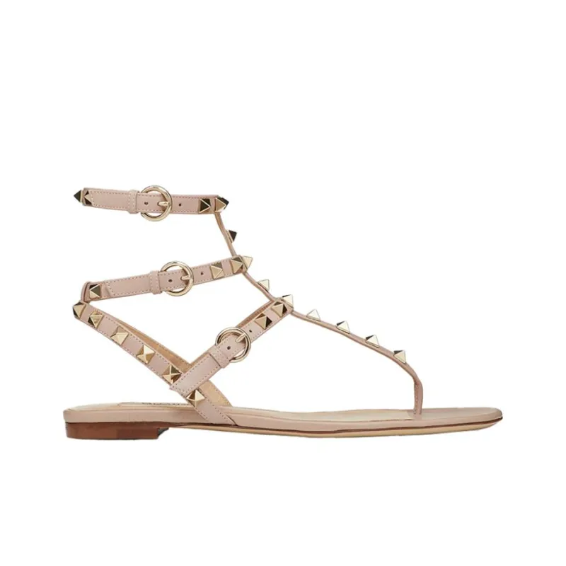 Valentino Rockstud Beach Sandals Women's Light Pink-1
