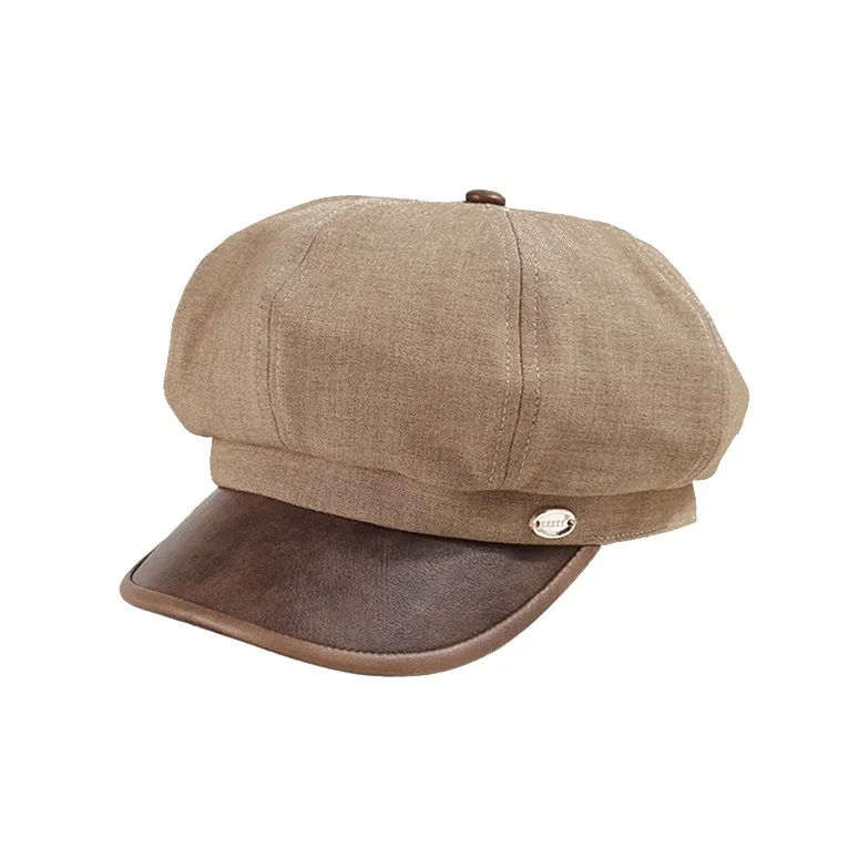 STUFFER Cotton Linen Blend PU Berets Unisex-1