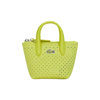 LACOSTE PVC Handbag Shoulder Bag Crossbody Bag Small Size Women's Yellow