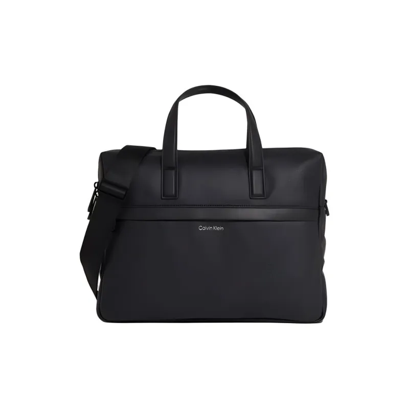 CALVIN KLEIN Polyurethane Portable One Shoulder Crossbody Laptop Bags Men's Black Egg Stone Color-3