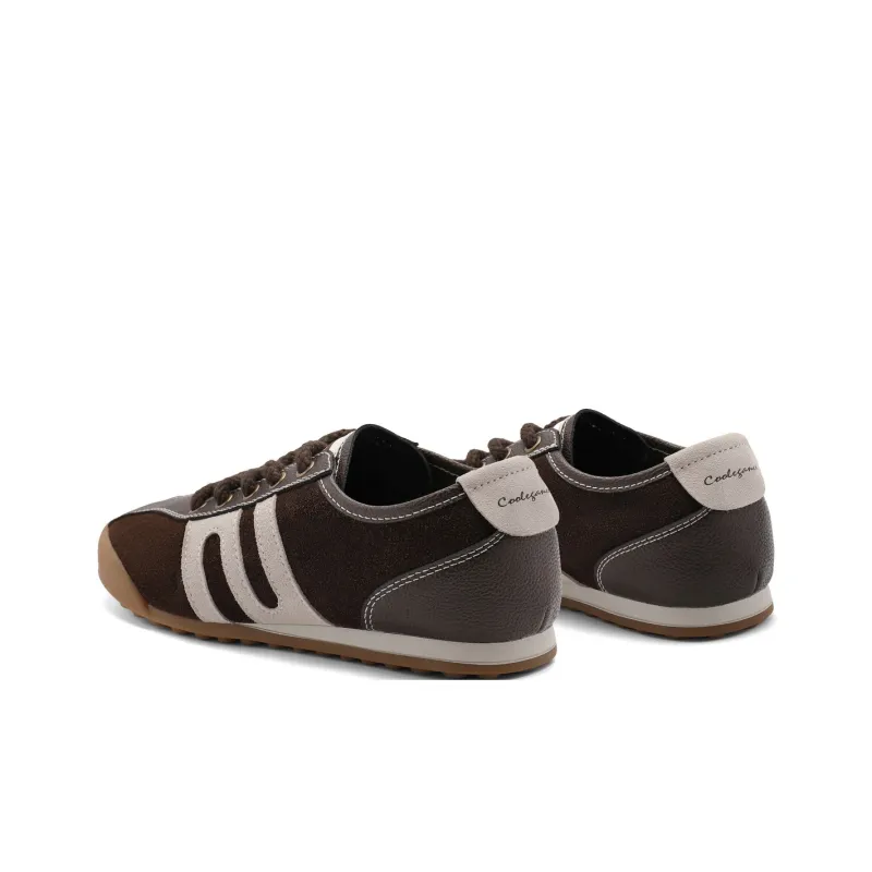 BELLE Wear Resistant Slip Resistant Low Top Skateboard Shoes Women's Dark Coffee-3
