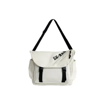 BAODIDAISHU Composite Cloth Shoulder Bag, Crossbody Bag Unisex Ecru/Black/Orange