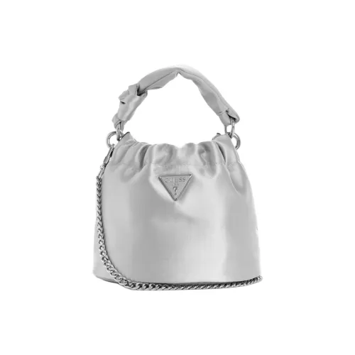 GUESS Satin Shoulder Bag Crossbody Bag Handbag Mini Women's Silver