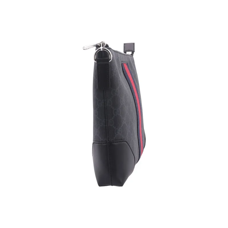 GUCCI Ophidia Canvas With Leather Clutch Men's Black Gray Color-2