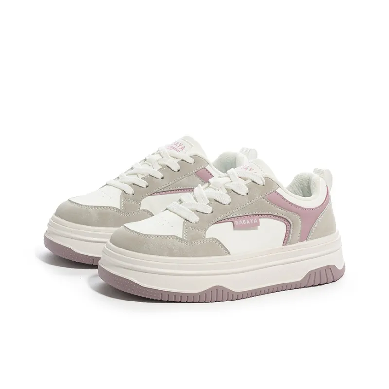 Babaya Non slip Breathable And Wear resistant Low Top Skateboard Shoes Women's Gray Purple-2