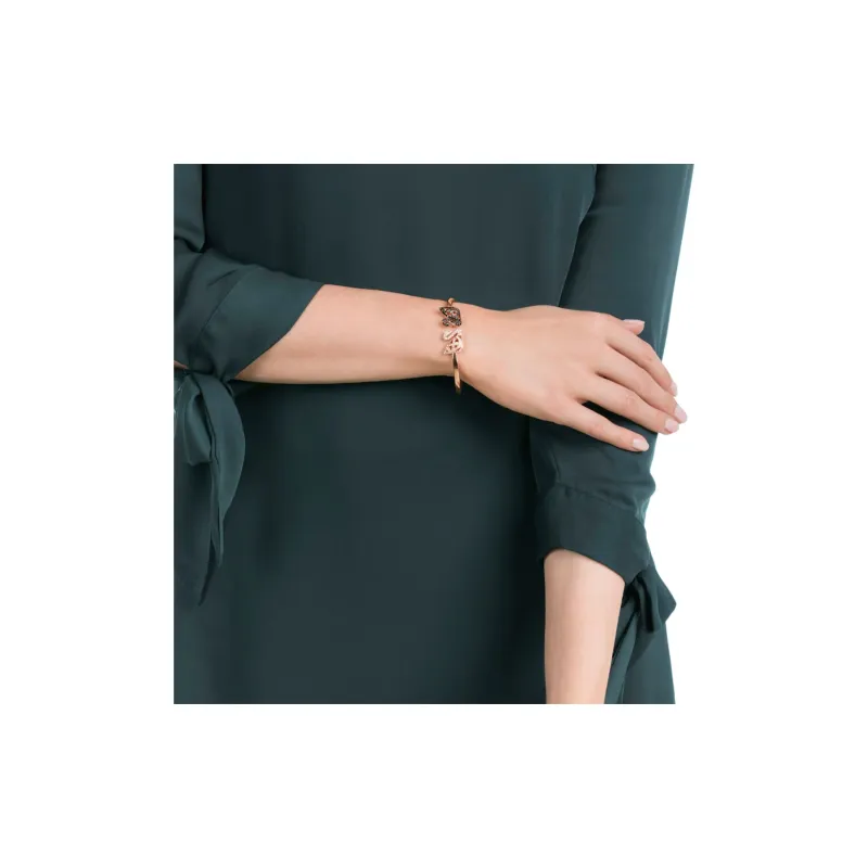 Swarovski FACET SWAN Artificial Crystal Bangles Women's Rose Gold-3