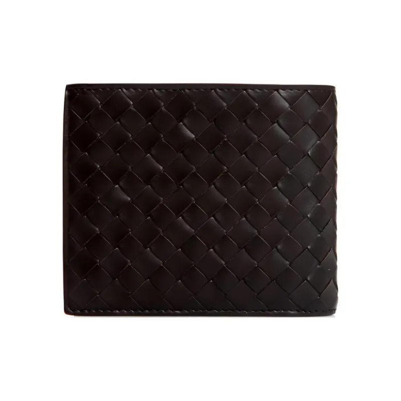 Bottega Veneta Calfskin Card Holder, Wallet Men's Dark Coffee-1