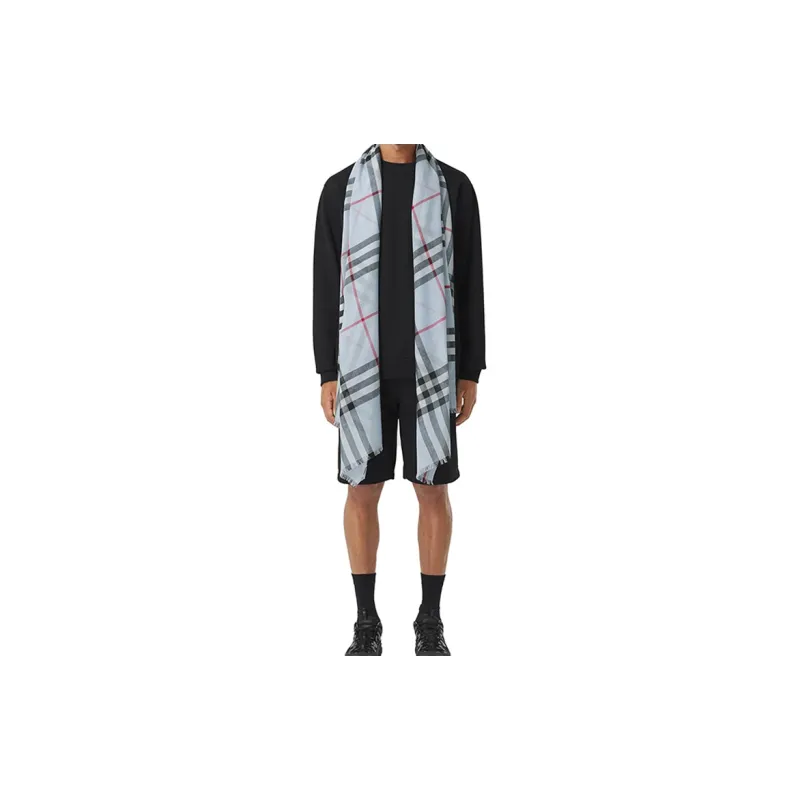 Burberry Knit Scarves Unisex Blue-4