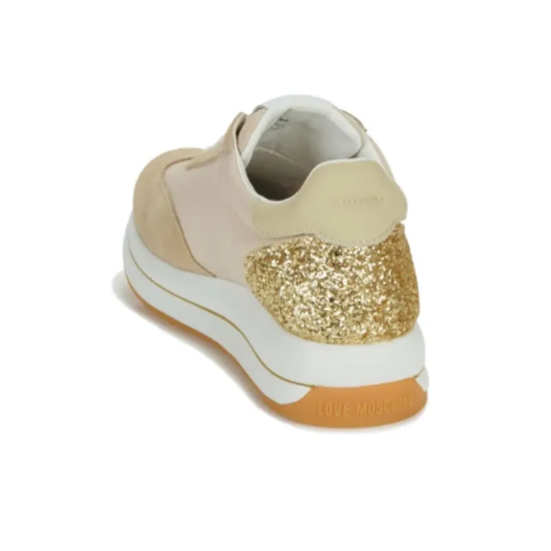 LOVE MOSCHINO Abrasion Resistant Low Top Casual Shoes Women's Brown Gold-4