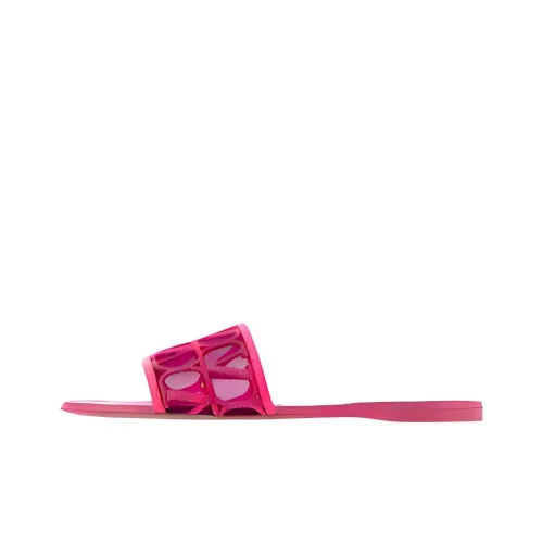 Valentino Garavani Vlogo Embroidered Slip On Slides Women's