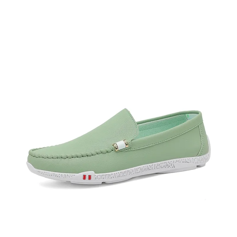KUPE Gommino Loafers Men White/Black/Light Green-8