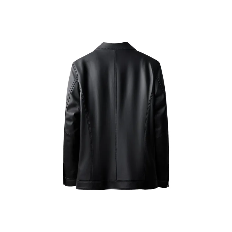 PIERRE CARDIN Leather Jacket Men's Black-1