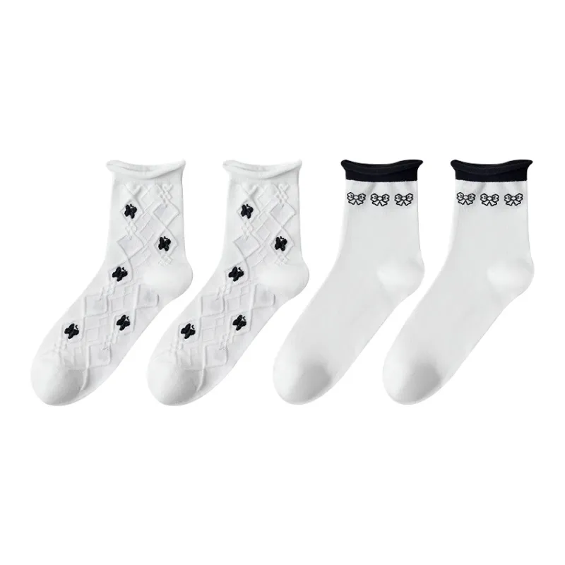 MIIOW Mid Calf Socks Women's 4 Pack-0