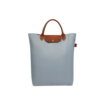 LONGCHAMP Recycled Polyamide Tote Bag Shopping Bag Handbag Women's Light Gray