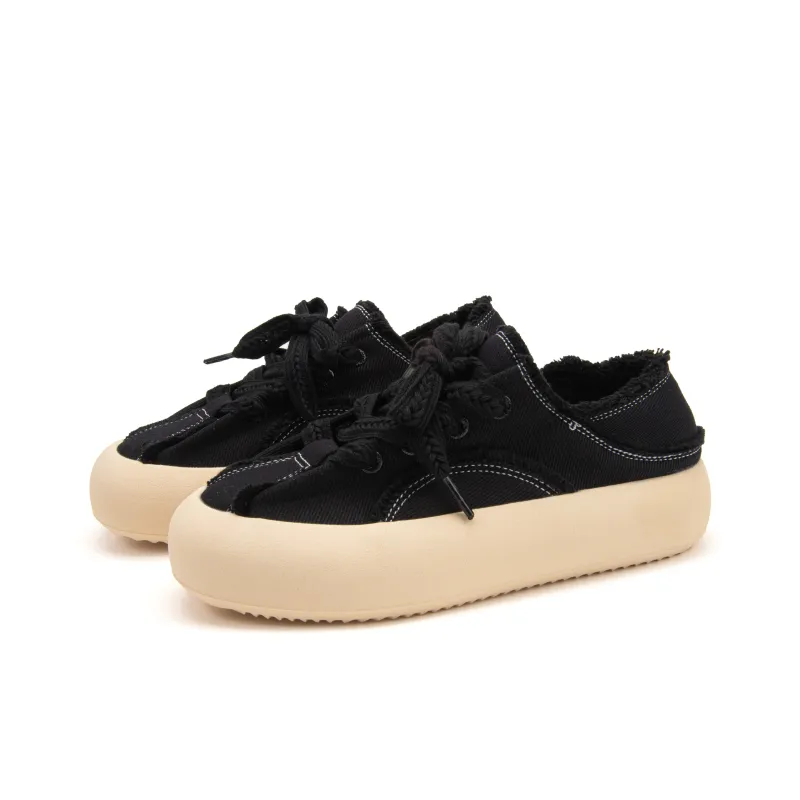 Dafu Leaps Forward Cushioning Coverage Height Increasing Abrasion Resistant Slip Resistant Low Top Canvas Shoes Women's-1