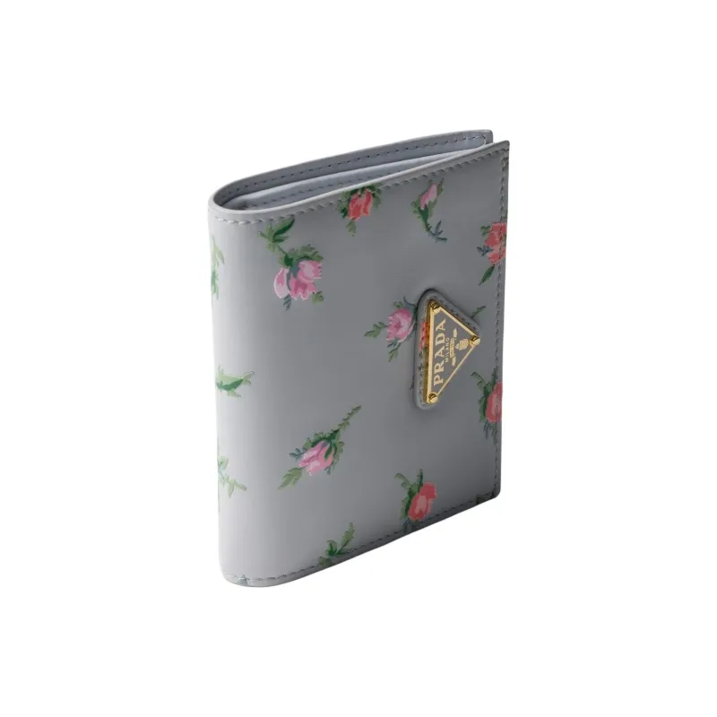 PRADA Leather Wallet Regular Women's Pearl Gray-1