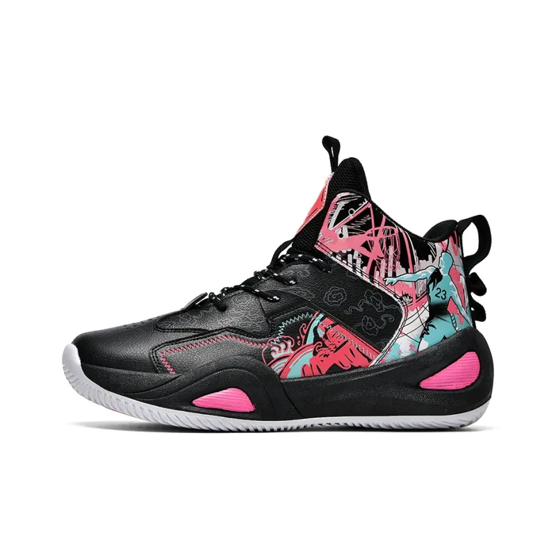 Black tailed Deer High Top Basketball Shoes Unisex-20