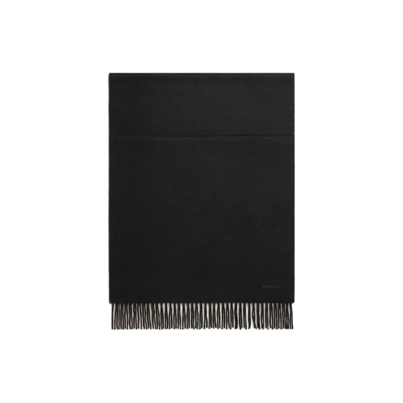 HERMES Cashmere Knit Scarves Men's Black-0
