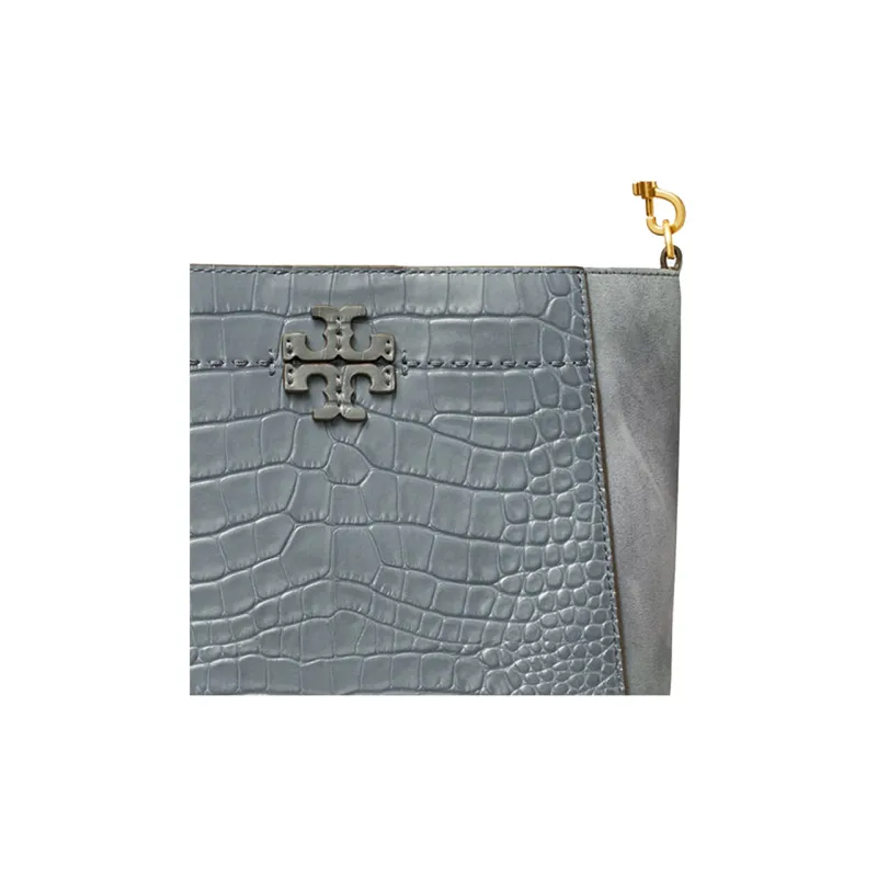 TORY BURCH McGraw Leather Handbag Shoulder Bag Women's Blue-3