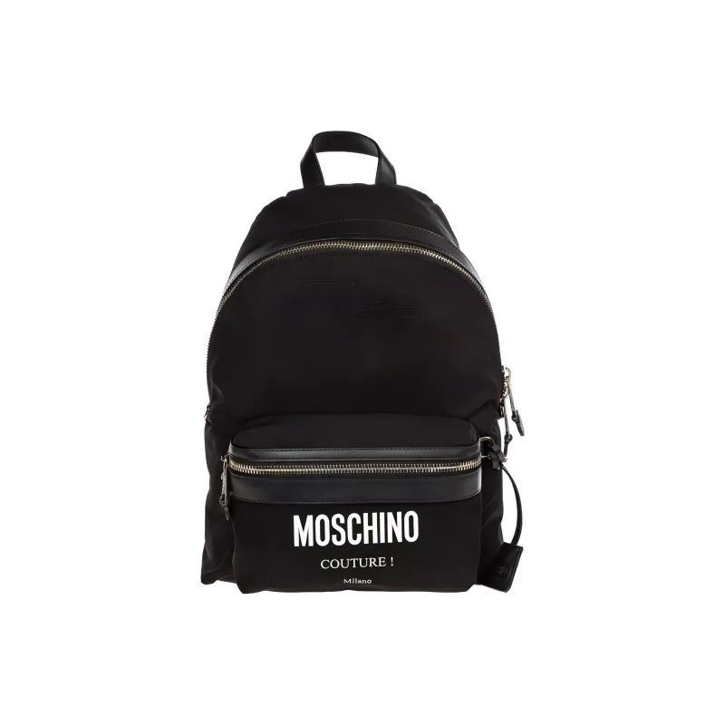 MOSCHINO Patchwork Backpack Men's Black-1