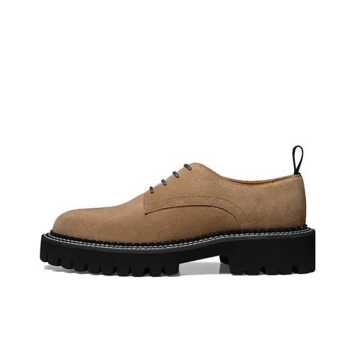 THOM WILLS Business Commute Derby Shoes Casual Single Shoes Women's Light Brown