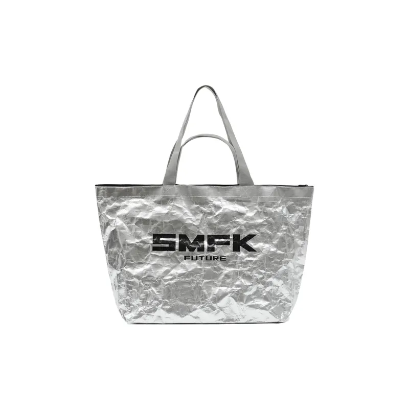 SMFK Double Sided Heat Melt Woven Material Gym Bag Tubas Unisex Space Silver/Lightning Black-5