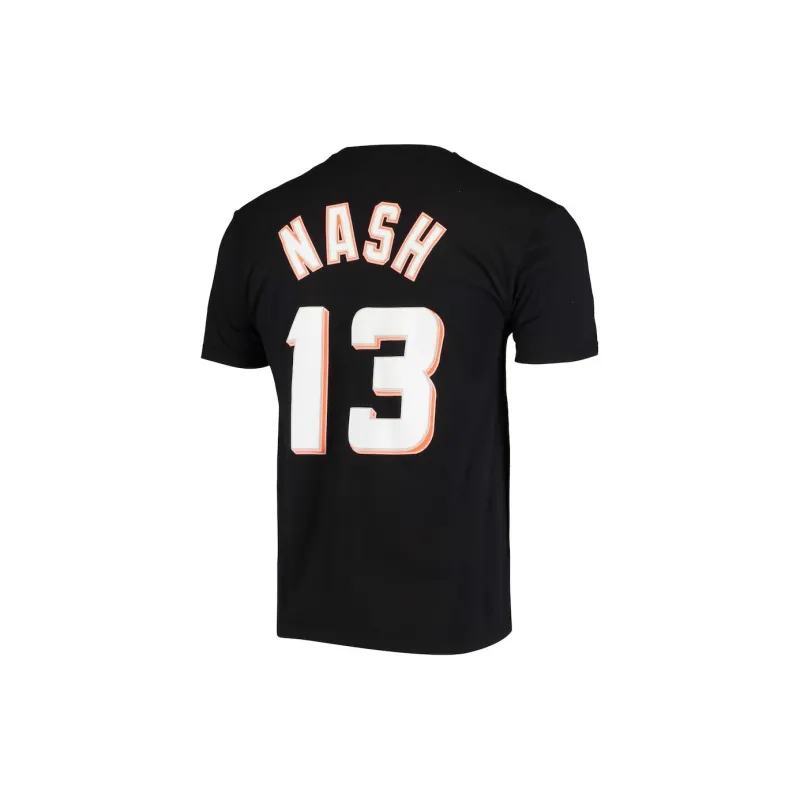 NBA Phoenix Suns Steve Nash Black Phoenix Suns Hardwood Classics Stitch Name T-Shirt Men's Black-1