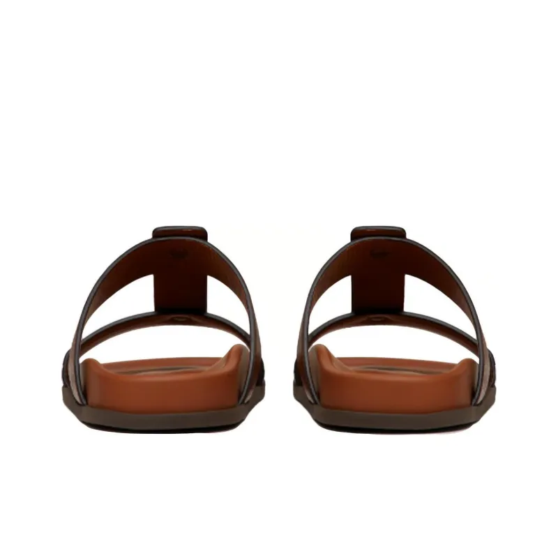 Valentino Roman Stud Slide Slippers Men's Brown-4