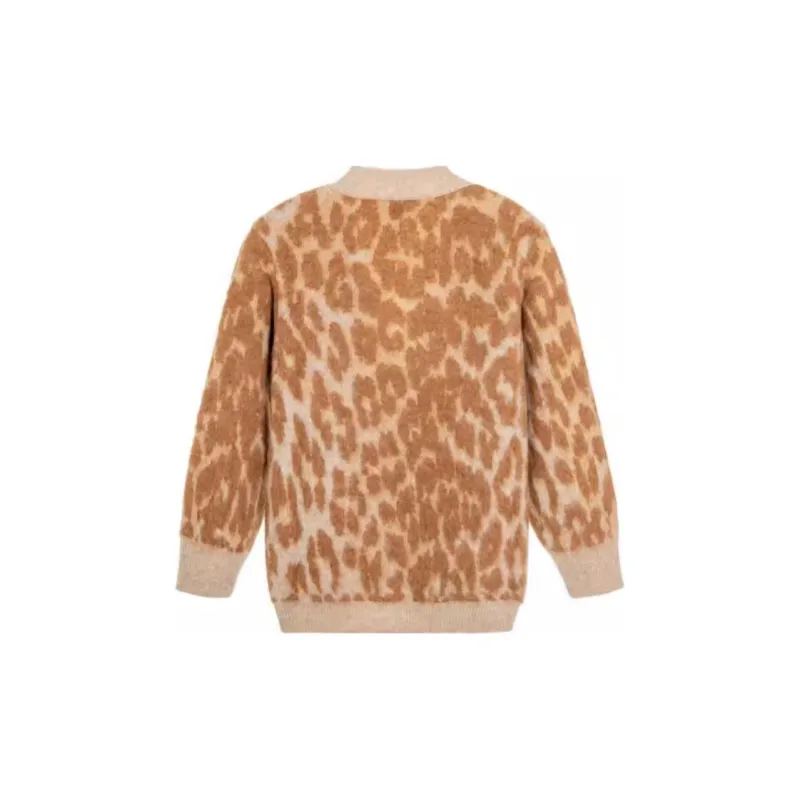 GANNI Leopard Jacquard Knitted Cardigan-1